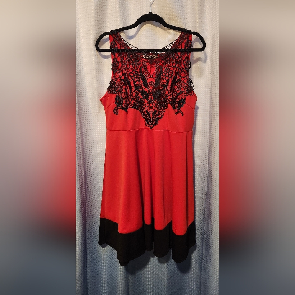 Red and Black Party Dress